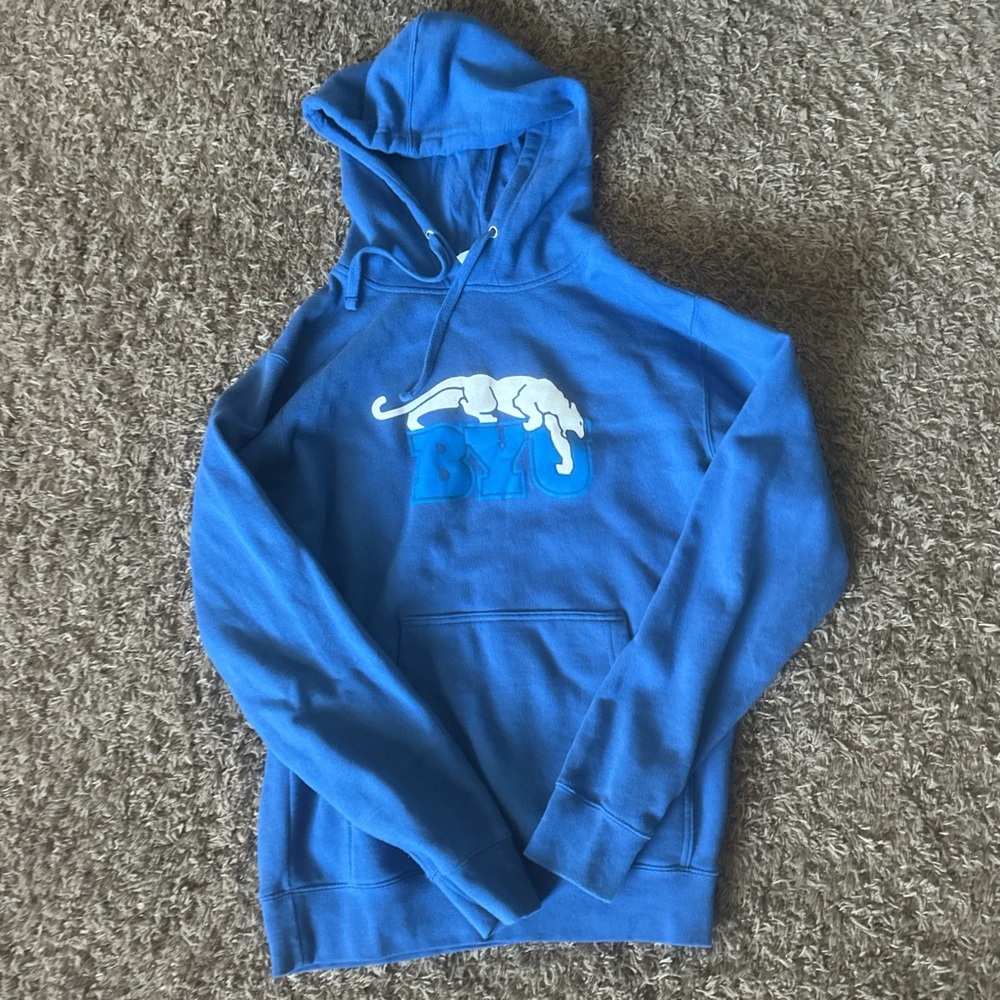 Blue Hoodie with White Logo
